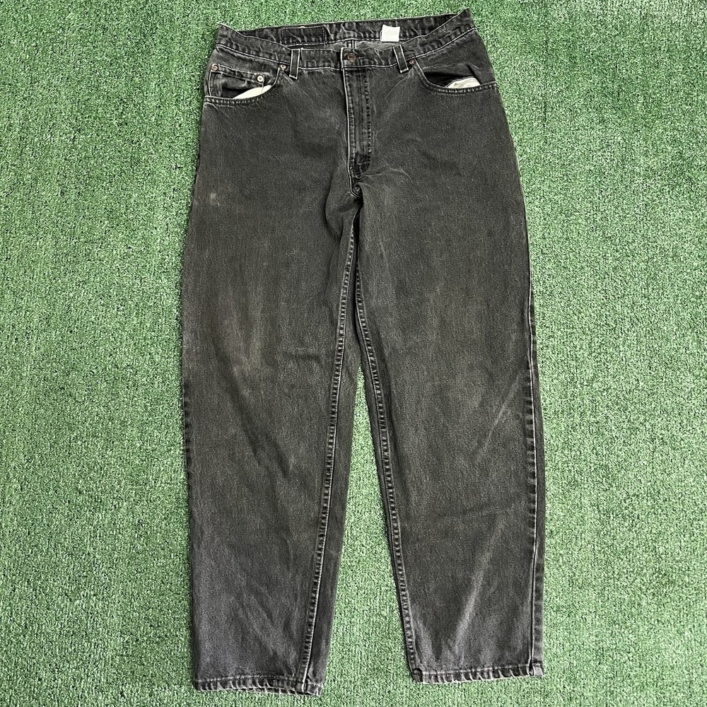 Vintage Levis 560 Men 36x32 Faded Black Loose Fit Tapered Leg Jeans Made in USA